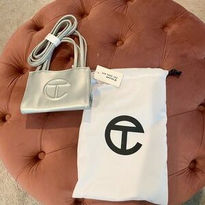 Telfar Silver Mini Bag Vegan Leather